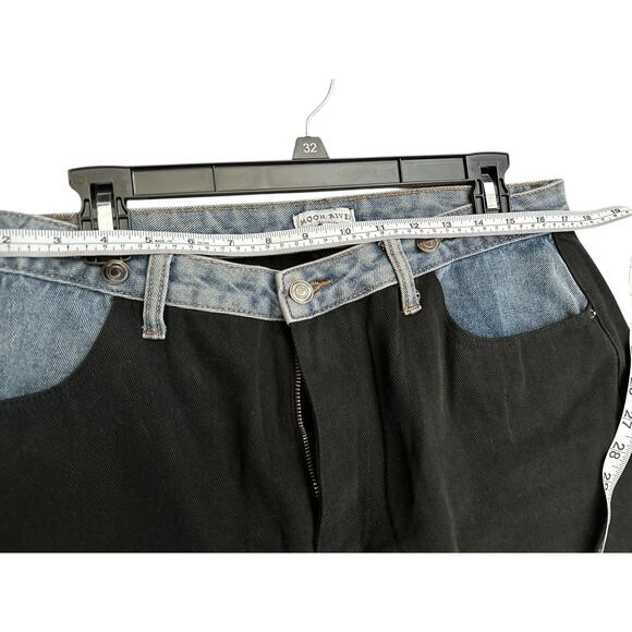 Moon River - Anthropologie two-tone, wide-leg jeans Size L the 90s/Y2K era. - Picture 8 of 11